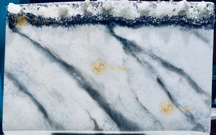 Marble/silver Crystals Cheeseboard
