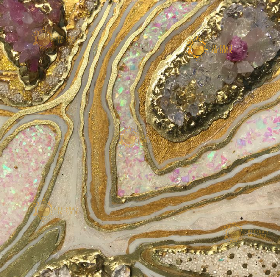 Pink Amethyst Geode Artwork