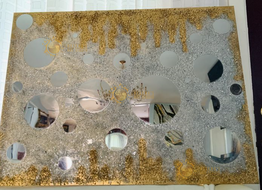 Silver and Gold Crystals Mirrored Art