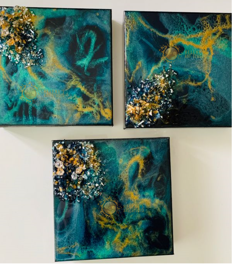 Triple Abstract Artworks 3 pieces